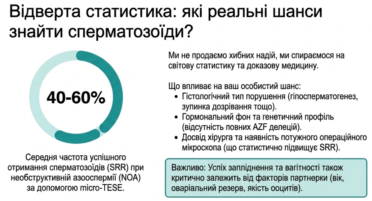 Реалістичні шанси отримання сперматозоїдів при micro-TESE
