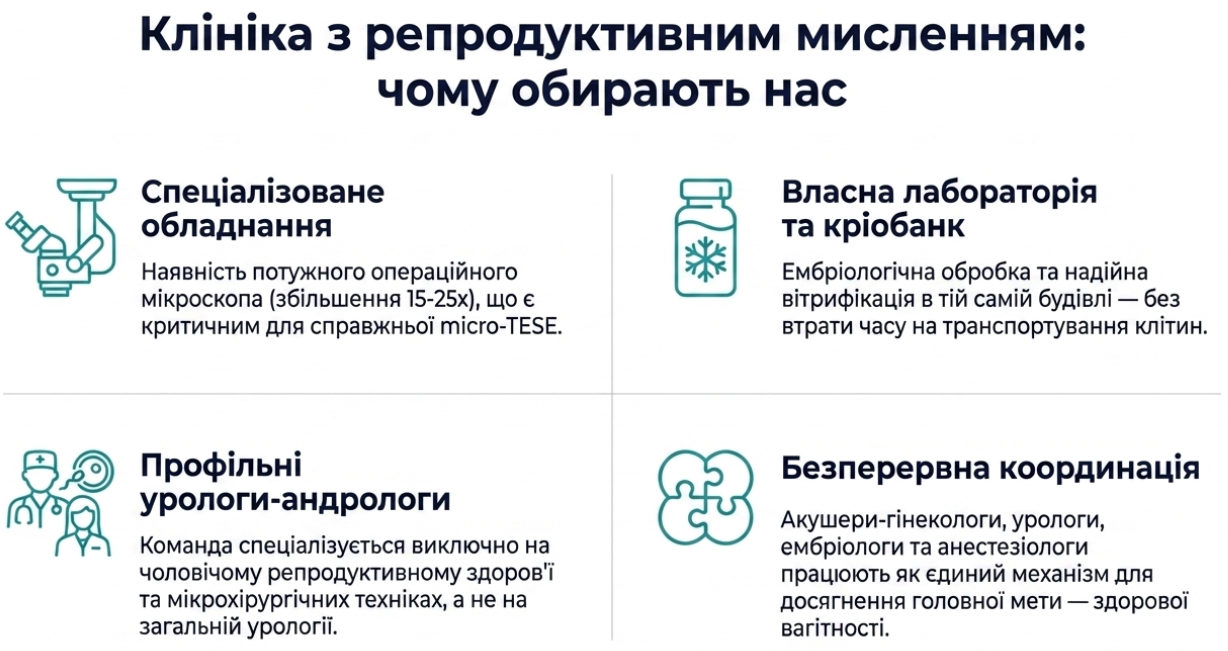 Переваги повної андрологічної та ембріологічної команди в одній клініці