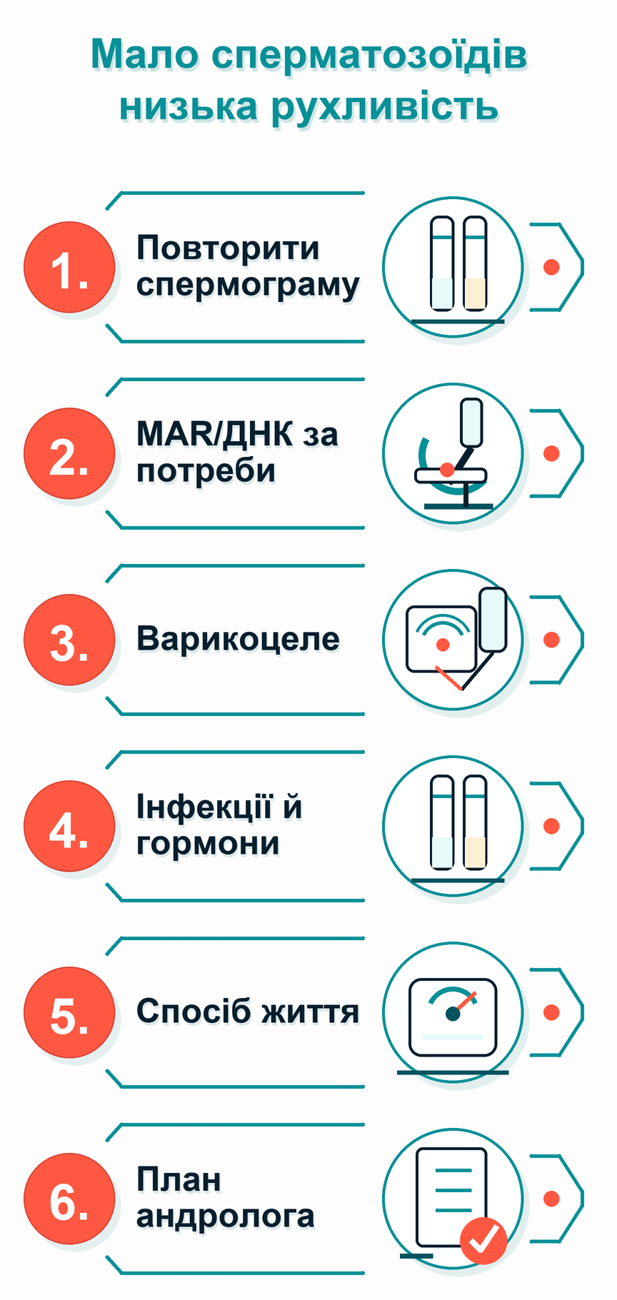 Інфографіка: Мало сперматозоїдів або низька рухливість: що робити