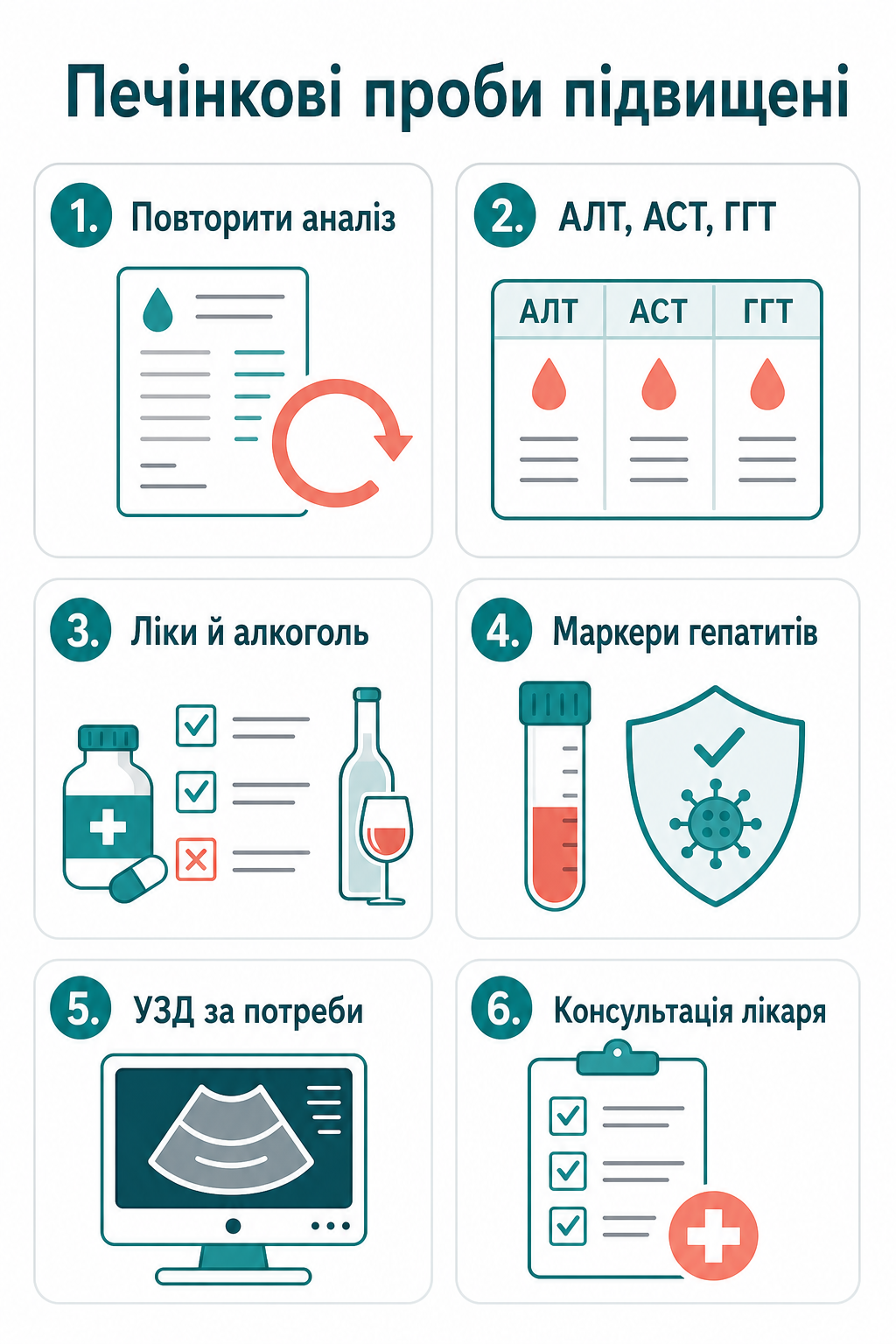 Інфографіка: що робити, якщо печінкові проби підвищені