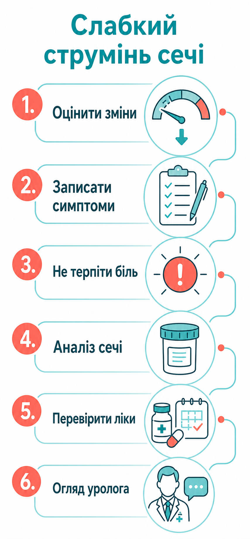 Інфографіка: що робити, якщо слабкий струмінь сечі