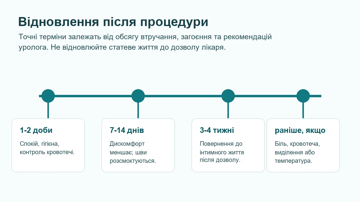 Таймлайн відновлення після френулотомії: перші доби, перший-другий тиждень, повернення до інтимного життя