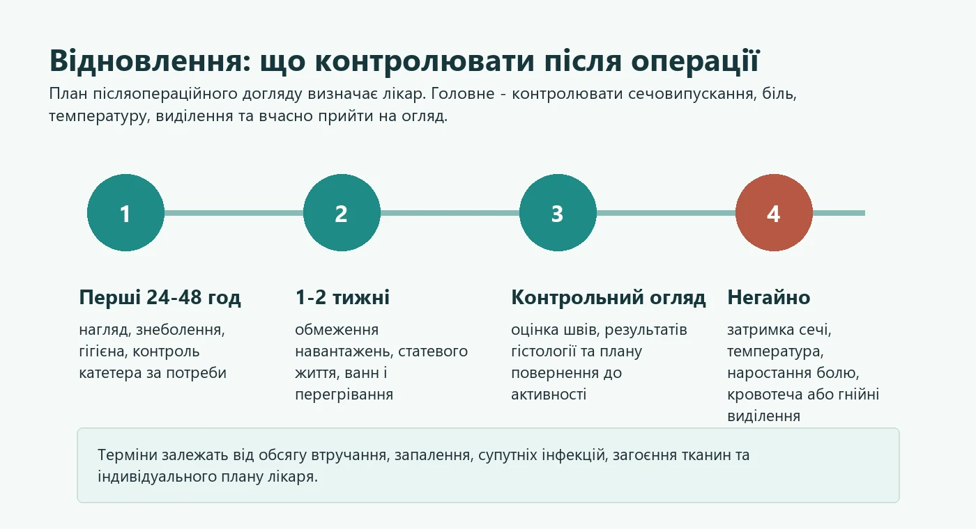 Схема відновлення після видалення парауретральної кісти